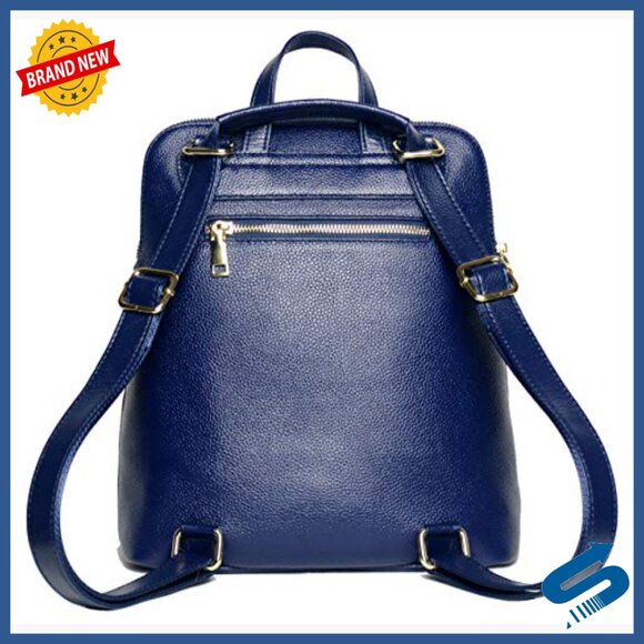 Genuine Leather Backpack Daypack with Adjustable Straps, 5 Pockets main image 4